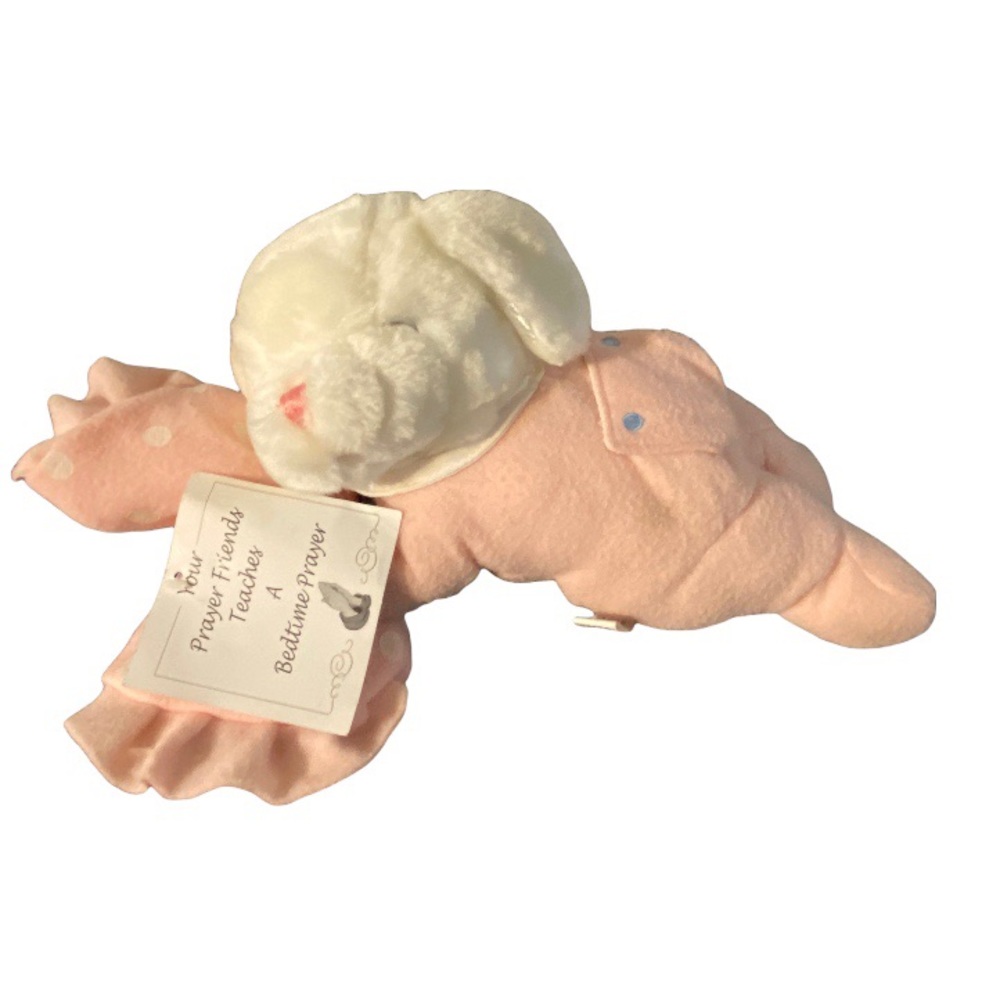 Prayer Friends Bedtime Plush Puppy Dog Goffa Pink Blanket 10” Snoring Praying